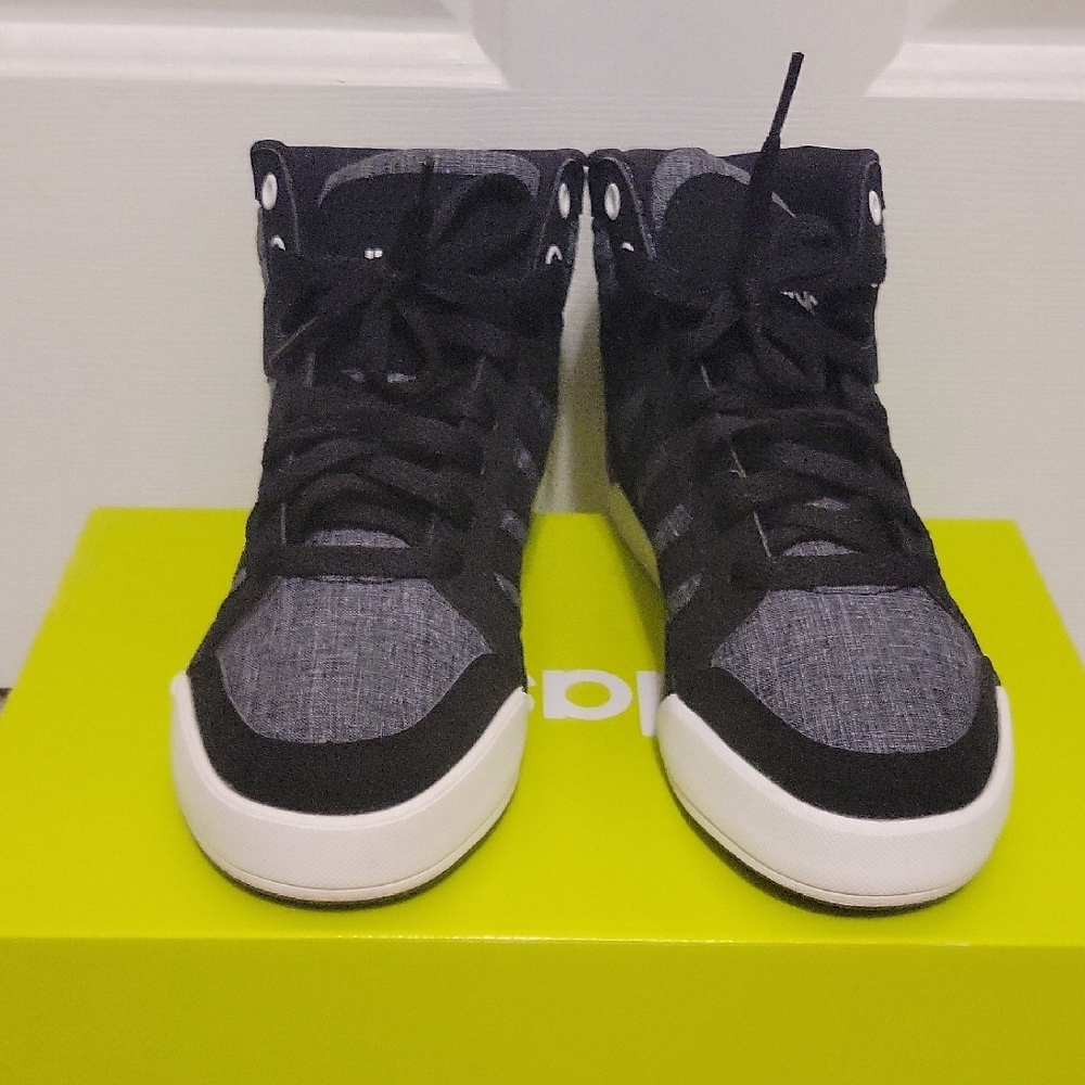 Adidas Black and Gray High-Top Sneakers
